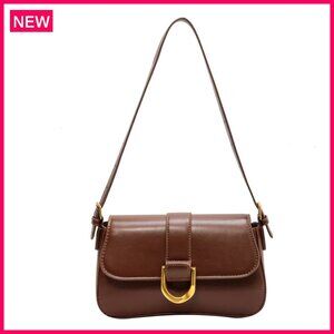 Vegan Leather Crossbody Bag with Adjustable Straps, Zipper Closure, Compact Size